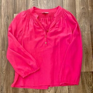 Lilly Pulitzer Sz S Silk Blouse Fuschia Pink